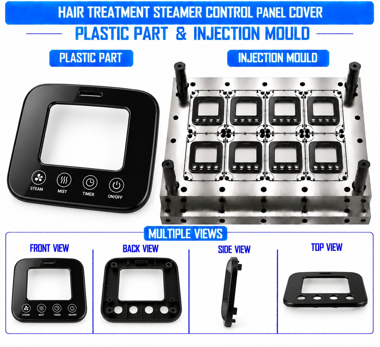 Hair Treatment Steamer Plastic Control Panel Cover Mould and Moulding Service